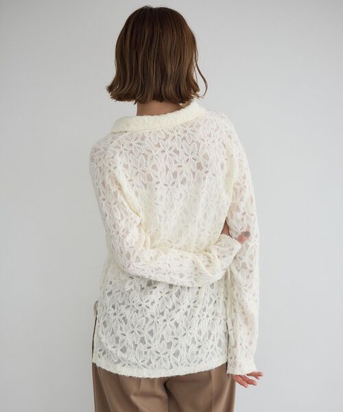 YECCA VECCA（イェッカヴェッカ）の「フラワー起毛レースシャツ（シャツ/ブラウス・レディース・オフホワイト・FREE）」の8枚目の写真