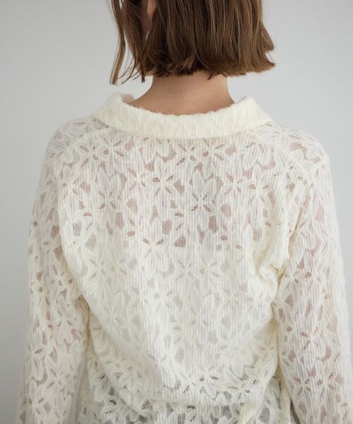 YECCA VECCA（イェッカヴェッカ）の「フラワー起毛レースシャツ（シャツ/ブラウス・レディース・オフホワイト・FREE）」の10枚目の写真