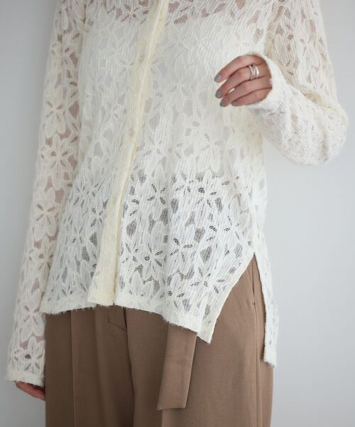 YECCA VECCA（イェッカヴェッカ）の「フラワー起毛レースシャツ（シャツ/ブラウス・レディース・オフホワイト・FREE）」の12枚目の写真