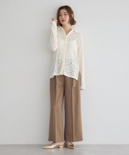 YECCA VECCA（イェッカヴェッカ）の「フラワー起毛レースシャツ（シャツ/ブラウス・レディース・オフホワイト・FREE）」の13枚目の写真