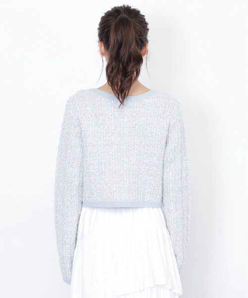 JILL by JILL STUART（ジルバイジルスチュアート）の「◇ラメツイードニットカーディガン（ニット/セーター・レディース・ブルー/レッド/ホワイト・FREE）」の12枚目の写真