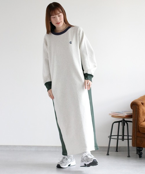 【Champion】裏起毛リバースウィーブスウェットワンピース