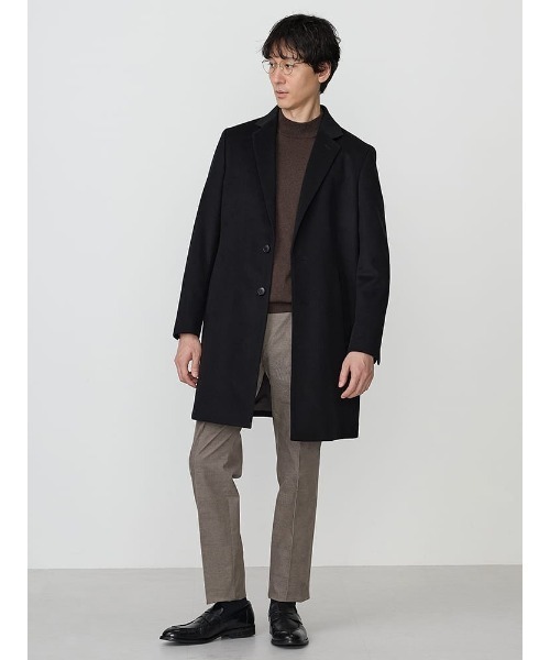 Perfect Suit FActory（パーフェクトスーツファクトリー）の「ウール100％　ビーバーチェスターコート　ブラック/ライトグレー/ブルー（チェスターコート・メンズ・ライトグレー/ブルー/ブラック・S/M/L/LL/AB（L）/XL-AB）」の5枚目の写真