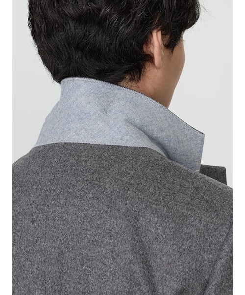 Perfect Suit FActory（パーフェクトスーツファクトリー）の「ウール100％　ビーバーチェスターコート　ブラック/ライトグレー/ブルー（チェスターコート・メンズ・ライトグレー/ブルー/ブラック・S/M/L/LL/AB（L）/XL-AB）」の9枚目の写真