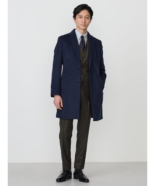 Perfect Suit FActory（パーフェクトスーツファクトリー）の「ウール100％　ビーバーチェスターコート　ブラック/ライトグレー/ブルー（チェスターコート・メンズ・ライトグレー/ブルー/ブラック・S/M/L/LL/AB（L）/XL-AB）」の11枚目の写真