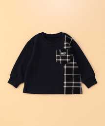 COMME CA ISM | チェック 切り替えトレーナー(ベビーサイズ)(スウェット)