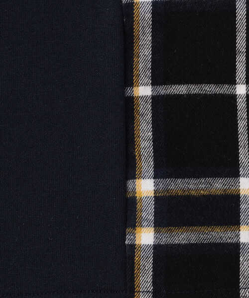 COMME CA ISM（コムサイズム）の「チェック 切り替えトレーナー(ベビーサイズ)（スウェット・キッズ・ベージュ系/ネイビー系・80-90cm）」の9枚目の写真