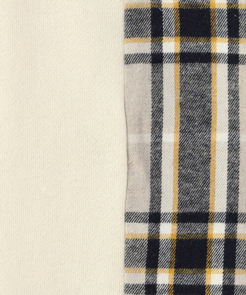 COMME CA ISM（コムサイズム）の「チェック 切り替えトレーナー(ベビーサイズ)（スウェット・キッズ・ベージュ系/ネイビー系・80-90cm）」の10枚目の写真