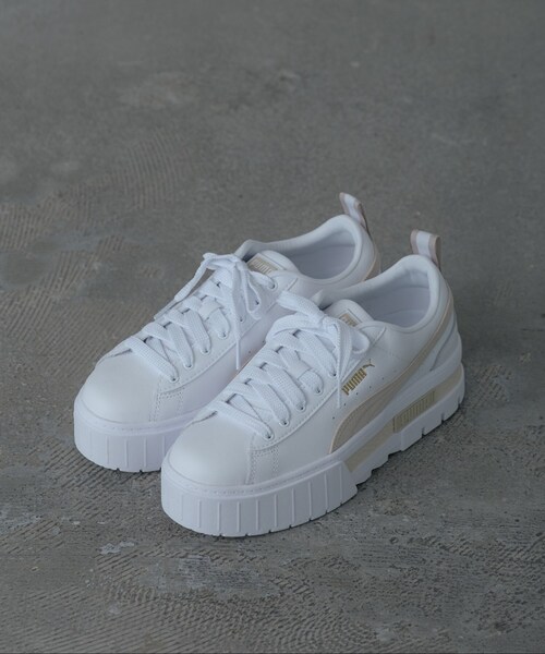 PUMA(プーマ)の「【PUMA】ウィメンズ メイズ レザー スニーカー(スニーカー・レディース・ブラック/ホワイト・45/35)」の2枚目の写真