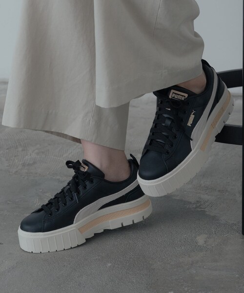 PUMA(プーマ)の「【PUMA】ウィメンズ メイズ レザー スニーカー(スニーカー・レディース・ブラック/ホワイト・45/35)」の3枚目の写真