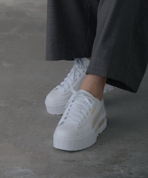 PUMA(プーマ)の「【PUMA】ウィメンズ メイズ レザー スニーカー(スニーカー・レディース・ブラック/ホワイト・45/35)」の4枚目の写真