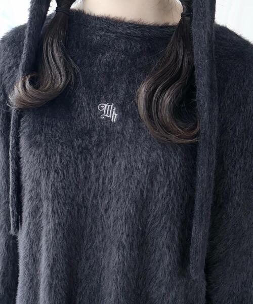 Whinny（ホワイニー）の「Whinny/《セットアップ可能♪》ゆるもちリボンちゃん（ニット/セーター・レディース・ホワイト/サックスブルー/ブラック・FREE）」の14枚目の写真