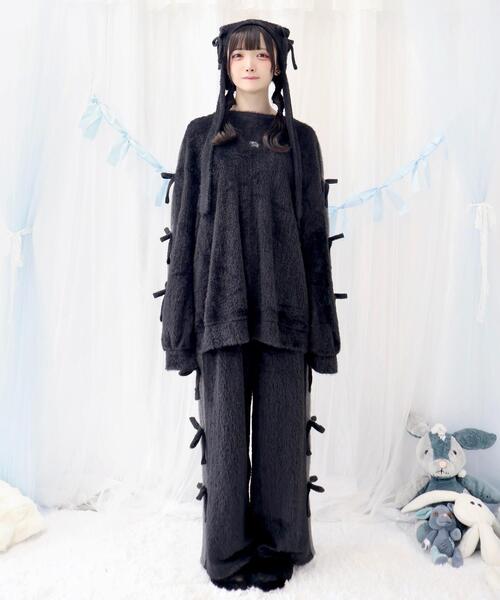 Whinny（ホワイニー）の「Whinny/《セットアップ可能♪》ゆるもちリボンちゃん（ニット/セーター・レディース・ホワイト/サックスブルー/ブラック・FREE）」の16枚目の写真