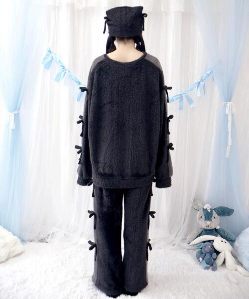 Whinny（ホワイニー）の「Whinny/《セットアップ可能♪》ゆるもちリボンちゃん（ニット/セーター・レディース・ホワイト/サックスブルー/ブラック・FREE）」の18枚目の写真