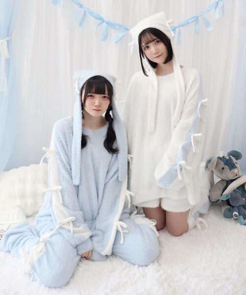 Whinny（ホワイニー）の「Whinny/《セットアップ可能♪》ゆるもちリボンちゃん（ニット/セーター・レディース・ホワイト/サックスブルー/ブラック・FREE）」の22枚目の写真