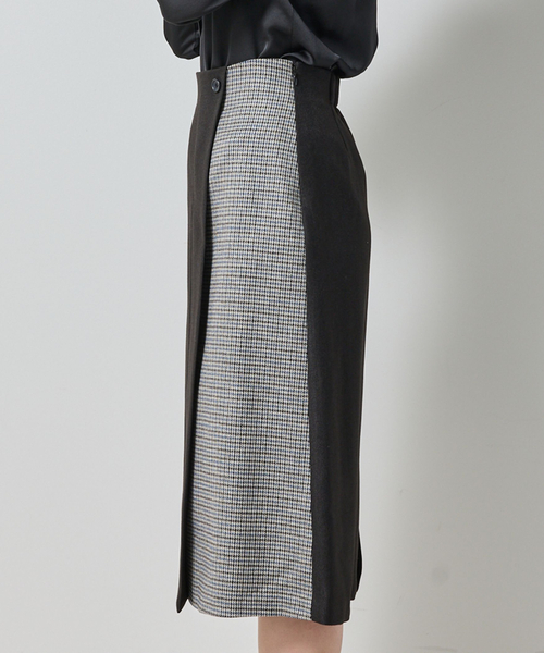 NARACAMICIE（ナラカミーチェ）の「【NARACAMICIE】【セットアップ対応】ヘリンボン×チェックスカート（スカート・レディース・ブラウン/ブラック・M/XL）」の6枚目の写真
