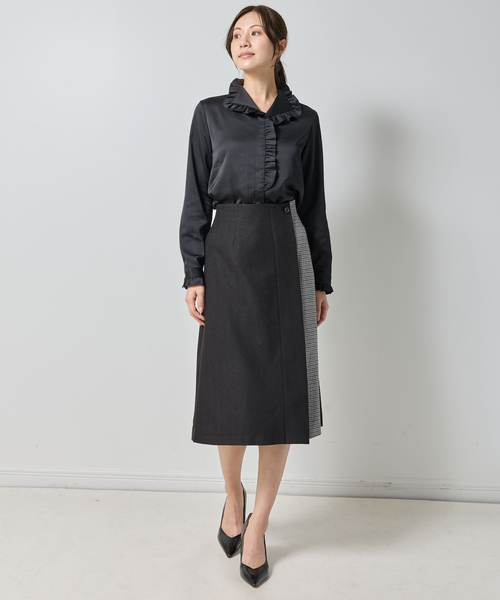 NARACAMICIE（ナラカミーチェ）の「【NARACAMICIE】【セットアップ対応】ヘリンボン×チェックスカート（スカート・レディース・ブラウン/ブラック・M/XL）」の13枚目の写真