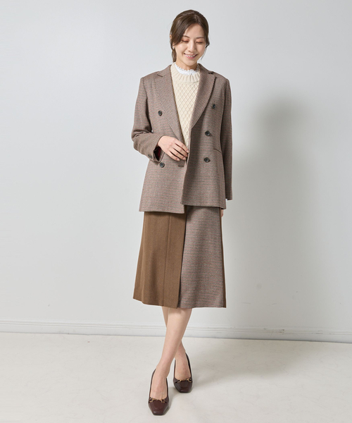 NARACAMICIE（ナラカミーチェ）の「【NARACAMICIE】【セットアップ対応】ヘリンボン×チェックスカート（スカート・レディース・ブラウン/ブラック・M/XL）」の15枚目の写真