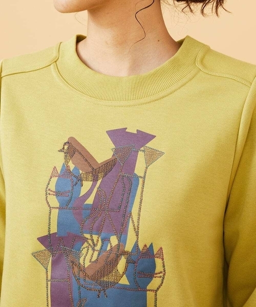 Jocomomola(ホコモモラ)の「Animales Coloridos 裏起毛カットソー(Tシャツ/カットソー・レディース・クリーム/ネイビー・40)」の7枚目の写真
