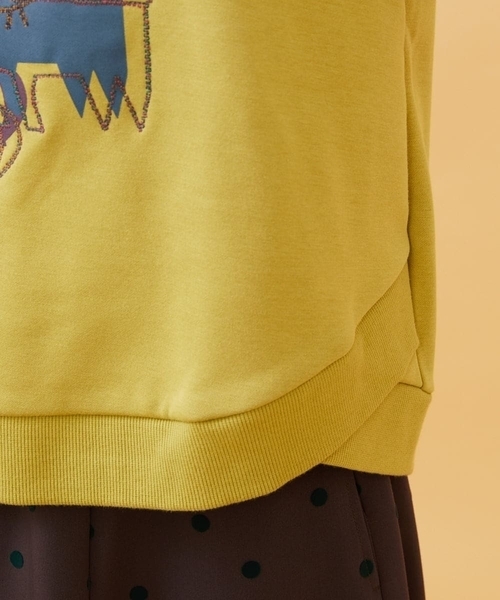 Jocomomola(ホコモモラ)の「Animales Coloridos 裏起毛カットソー(Tシャツ/カットソー・レディース・クリーム/ネイビー・40)」の10枚目の写真