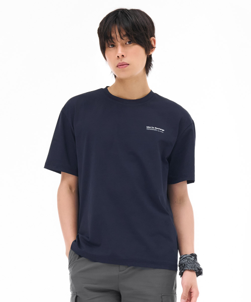 CHASECULT(チェイスカルト)の「男性クールバックポイントグラフィック半袖Tシャツ-ネイビー(Tシャツ/カットソー・メンズ・ネイビー・100/110/95/105)」の1枚目の写真