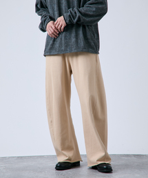 メンズのスウェットパンツ（ベージュ系・ワイド・ルーズ）ファッション