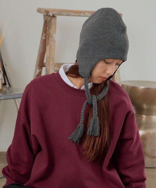 CASTANO(カスターノ)の「CASTANO/カスターノ KNIT GUIDE WATCH 2WAY ニットキャップ 裏地ボア(ニットキャップ/ビーニー・レディース・ダークグレー/ブラック・FREE)」の7枚目の写真