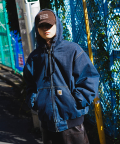 Perushu × MLB コラボ中綿キルティングダックフードブルゾン（ブルゾン