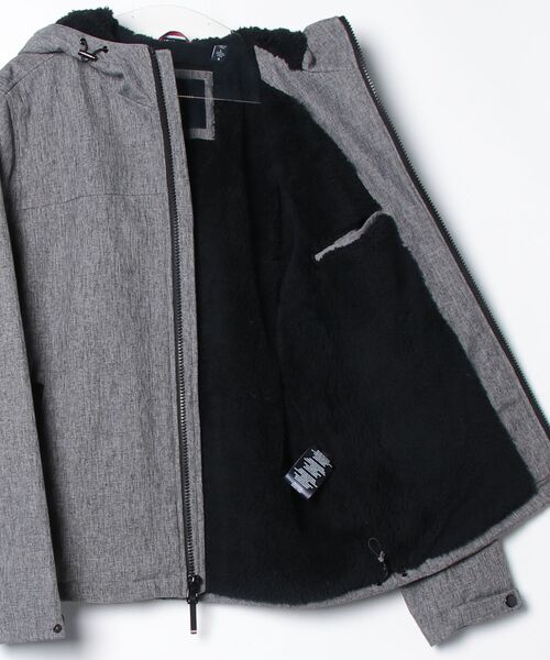 TOMMY HILFIGER（トミーヒルフィガー）の「TOMMY HILFIGER FILLED SOFT SHELL  トミーヒルフィガー テック フーデッドジャケット（ブルゾン・メンズ・グレー系1/ブラック・MEDIUM/LARGE/X-LARGE）」の14枚目の写真