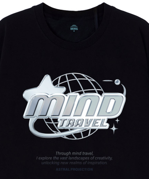 ASTRAL PROJECTION（アストラルプロジェクション）の「[オーバーサイズ]マインドトラベル 13番手 綿 ラウンドネック 半袖Tシャツ_ブラック（Tシャツ/カットソー・メンズ・その他・X-LARGE/LARGE/MEDIUM）」の3枚目の写真