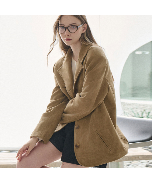 SLOWLOLLI(スローローリ)の「Slow structure overfit suede jacket(その他アウター・レディース・キャメル/Beige・FREE)」の2枚目の写真