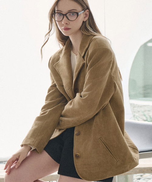 SLOWLOLLI(スローローリ)の「Slow structure overfit suede jacket(その他アウター・レディース・キャメル/Beige・FREE)」の3枚目の写真