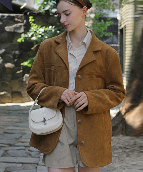 SLOWLOLLI(スローローリ)の「Slow structure overfit suede jacket(その他アウター・レディース・キャメル/Beige・FREE)」の5枚目の写真