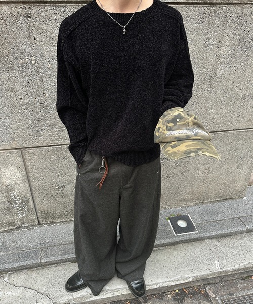 kutir（クティール）の「STUDS BARREL RACK WOOL LIKE SLACKS／スタッズバレルレックウールライクスラックス（スラックス・メンズ・チャコールグレー/ブラウン・SMALL/LARGE/MEDIUM）」の13枚目の写真