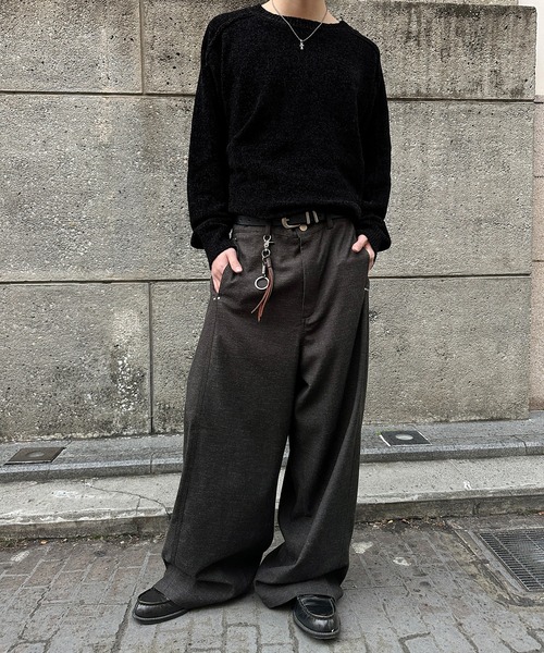 kutir（クティール）の「STUDS BARREL RACK WOOL LIKE SLACKS／スタッズバレルレックウールライクスラックス（スラックス・メンズ・チャコールグレー/ブラウン・SMALL/LARGE/MEDIUM）」の15枚目の写真
