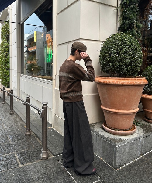 kutir（クティール）の「STUDS BARREL RACK WOOL LIKE SLACKS／スタッズバレルレックウールライクスラックス（スラックス・メンズ・チャコールグレー/ブラウン・SMALL/LARGE/MEDIUM）」の9枚目の写真