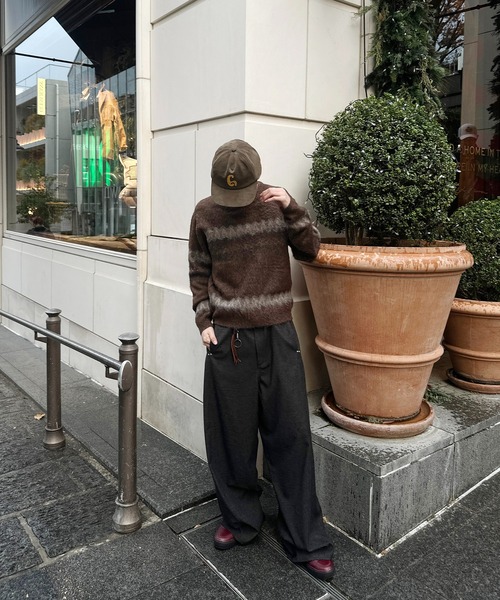 kutir（クティール）の「STUDS BARREL RACK WOOL LIKE SLACKS／スタッズバレルレックウールライクスラックス（スラックス・メンズ・チャコールグレー/ブラウン・SMALL/LARGE/MEDIUM）」の8枚目の写真