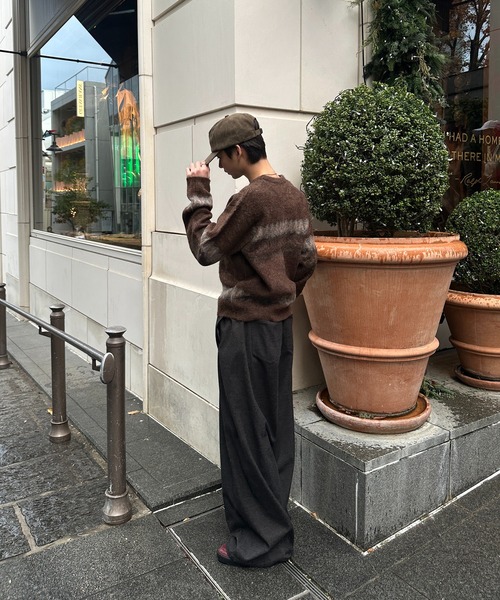 kutir（クティール）の「STUDS BARREL RACK WOOL LIKE SLACKS／スタッズバレルレックウールライクスラックス（スラックス・メンズ・チャコールグレー/ブラウン・SMALL/LARGE/MEDIUM）」の10枚目の写真