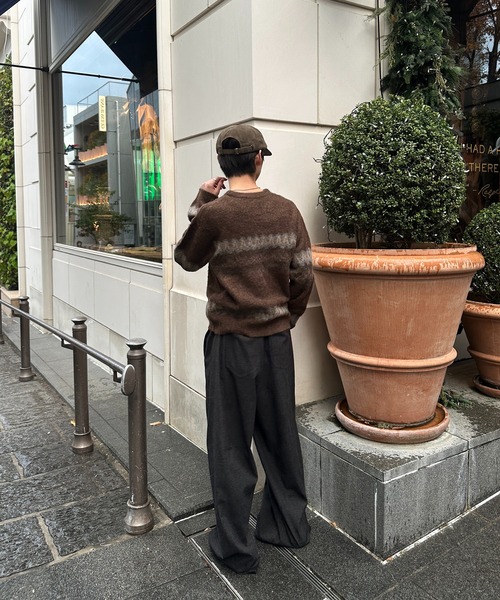 kutir（クティール）の「STUDS BARREL RACK WOOL LIKE SLACKS／スタッズバレルレックウールライクスラックス（スラックス・メンズ・チャコールグレー/ブラウン・SMALL/LARGE/MEDIUM）」の11枚目の写真