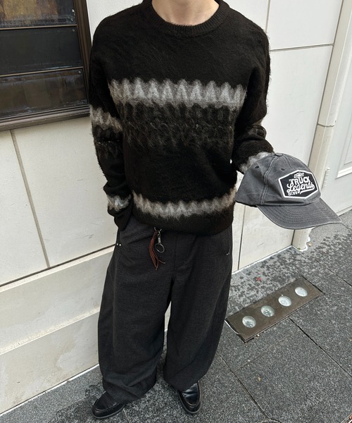 kutir（クティール）の「STUDS BARREL RACK WOOL LIKE SLACKS／スタッズバレルレックウールライクスラックス（スラックス・メンズ・チャコールグレー/ブラウン・SMALL/LARGE/MEDIUM）」の16枚目の写真