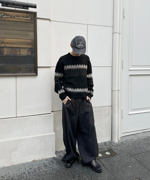kutir（クティール）の「STUDS BARREL RACK WOOL LIKE SLACKS／スタッズバレルレックウールライクスラックス（スラックス・メンズ・チャコールグレー/ブラウン・SMALL/LARGE/MEDIUM）」の17枚目の写真