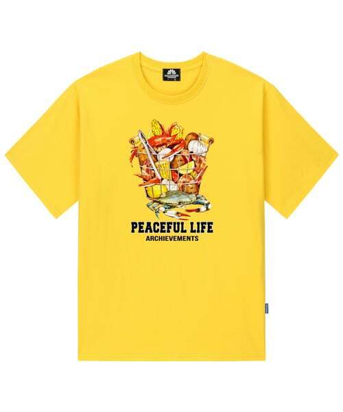 TRIPSHION(トリップション)の「SEAFOOD BASKET GRAPHIC Tシャツ - イエロー(Tシャツ/カットソー・メンズ・その他・LARGE/MEDIUM/X-LARGE)」の1枚目の写真
