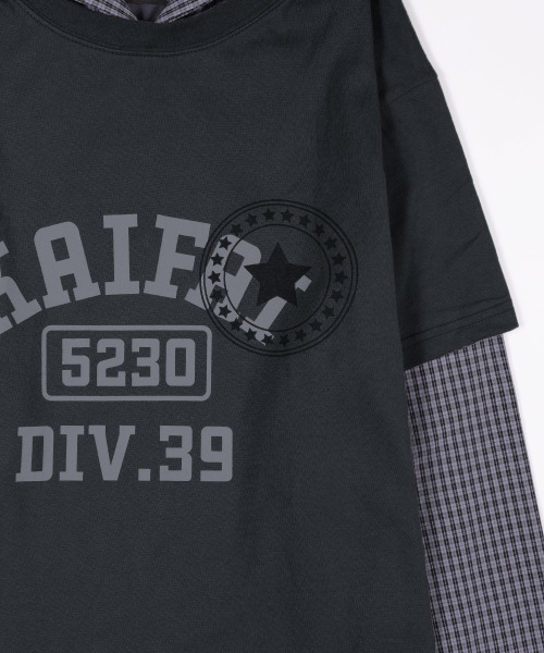 kaifai(カイファイ)の「チェックレイヤードロングスリーブ(チャコール)K25ZB165(Tシャツ/カットソー・レディース・その他・MEDIUM/LARGE)」の3枚目の写真