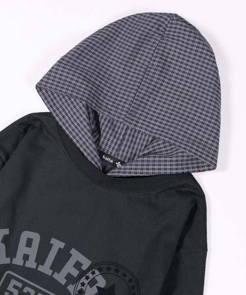kaifai(カイファイ)の「チェックレイヤードロングスリーブ(チャコール)K25ZB165(Tシャツ/カットソー・レディース・その他・MEDIUM/LARGE)」の4枚目の写真