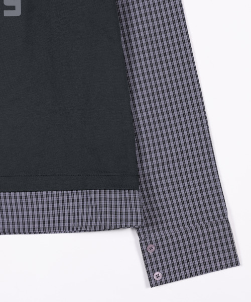 kaifai(カイファイ)の「チェックレイヤードロングスリーブ(チャコール)K25ZB165(Tシャツ/カットソー・レディース・その他・MEDIUM/LARGE)」の5枚目の写真