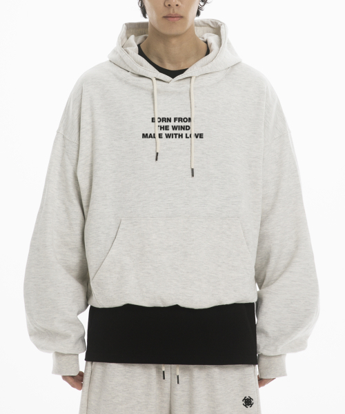 MWL OVER FIT DOUBLE JERSEY HOODIE — oatmeal (овсяный)