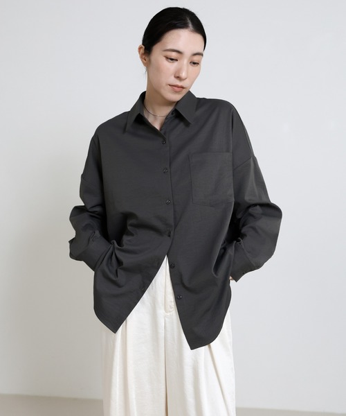 select MOCA(セレクトモカ)の「スリーブアレンジオーバーサイズシャツ(シャツ/ブラウス・レディース・スミクロ/オフホワイト/サックスブルー・FREE)」の21枚目の写真