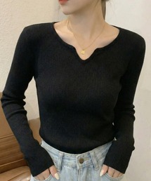 ハートネックデザイントップス
