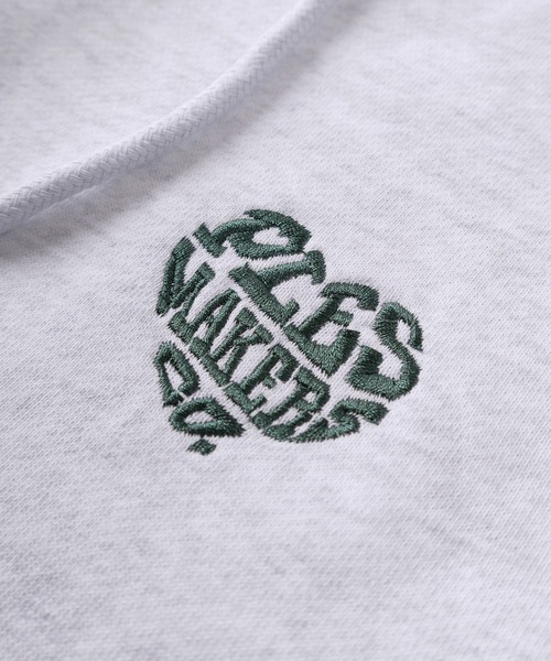 make a ray!（メイク ア レイ！）の「【72】【PLES】チェック ハートロゴ ショート丈 プルパーカー/ワンポイント刺繍/メンズ/レディース/ユニセックス（パーカー・レディース・ブラウン/ブラック/アッシュグレー・M/L）」の7枚目の写真