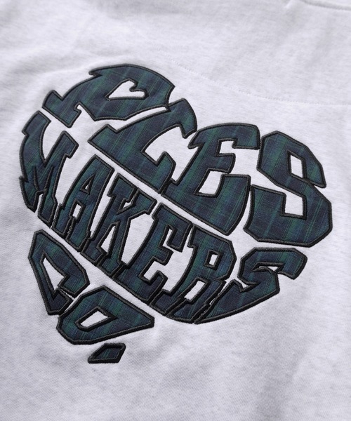 make a ray!（メイク ア レイ！）の「【72】【PLES】チェック ハートロゴ ショート丈 プルパーカー/ワンポイント刺繍/メンズ/レディース/ユニセックス（パーカー・レディース・ブラウン/ブラック/アッシュグレー・M/L）」の8枚目の写真